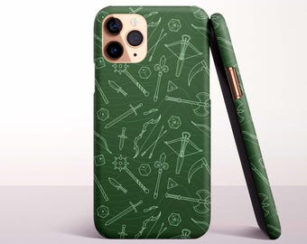 Green DND Pattern Phone Case for iPhone 18 Pro, 17, 16 Pro Max, 16e, 15 Plus, 14, 13 Mini, 12 - MagSafe, Samsung & Pixel Models
