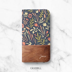 Funda de cartera personalizada para iPhone 14+, 13 Pro, 12 Pro, 11, SE, funda de folio personalizada para Samsung Galaxy S22, S21 Plus, S21 Ultra, S20, S10