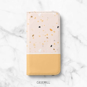 Terrazzo Print Wallet Case for iPhone 14, 14 Plus, 14 Pro, 13 Mini, 13 Pro, 12 Pro Max, 12 Pro, 11, 11 Pro Max, SE, XR, XS, 8, 8 Plus