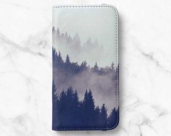 Misty Forest Folio Case for iPhone 14, 14 Plus, 14 Pro, 13 Mini, 13 Pro, 12 Pro Max, 12 Pro, 11, 11 Pro Max, SE, XR, XS, 8, 8 Plus