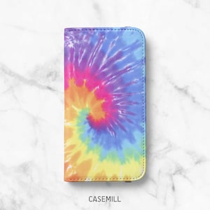 Rainbow Tie-Dye Wallet Case for iPhone 14, 14 Plus, 14 Pro, 13 Mini, 13 Pro, 12 Pro Max, 12 Pro, 11, 11 Pro Max, SE, XR, XS, 8, 8 Plus