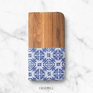 Wood Portuguese Tile iPhone 13 Wallet iPhone 12 Mini Wallet iPhone 11 Wallet iPhone SE Wallet iPhone 11 Pro Max Wallet iPhone XS Wallet