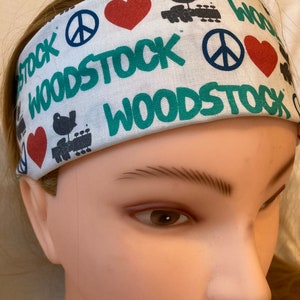 Woodstock sweatband Woodstock, 1969 headband peace love music