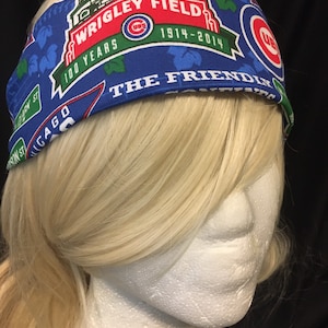 Chicago Cubs headband Wrigley Field limited edition print