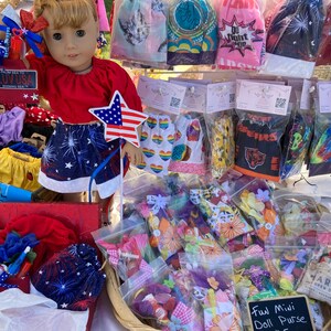 Fourth of July American doll outfit red white and blue