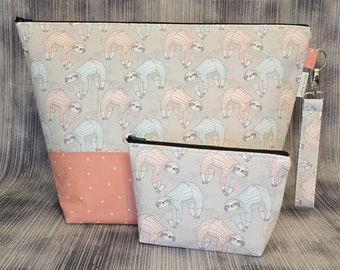 Sloth Pajama Project Bag: Large Knitting/Crochet Cotton Bag