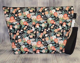 Floral Project Bag, Medium Knitting Crochet Bag