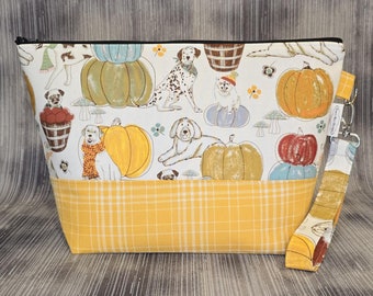 Dogs & Pumpkins Fall Project Bag: Knitting, Crochet