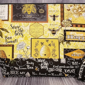 Wonders of Bees Project Bag; Medium Knitting Bag; Crochet Bag