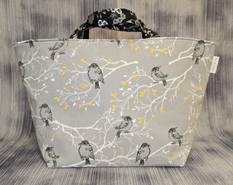 Little Birdy Bucket Bag; Larger Knitting Bag; Crochet Bag