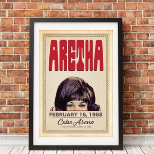 Aretha Franklin Live in Detroit, Cobo Arena, Original Print Design (Officially Licensed) -Print Only