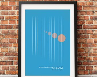 Impresión con diseño original inspirado en la Sinfonía 41 de Mozart (solo impresión)