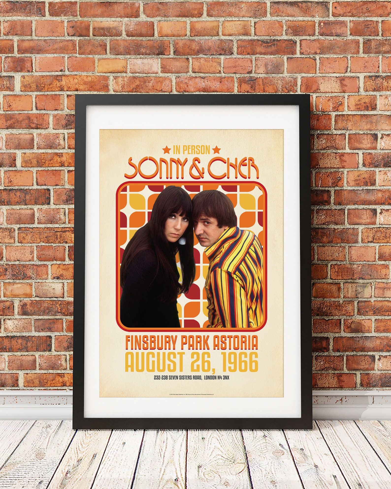 Officially Licensed Sonny & Cher Live at Finsbury Park Astoria Fine Art