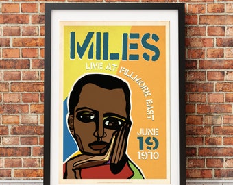 Miles Davis Live at the Fillmore Cubism Design originale di stampa (con licenza ufficiale) - Solo stampa