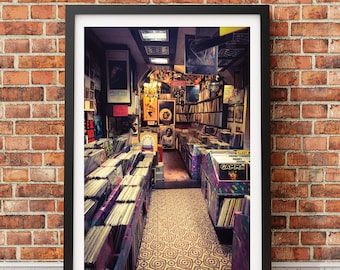 Florence, Italy Record Store Original Photograph Print - High Quality Paper, Matte Finish, Ideal for any vinyl Music Fan Decor. Print Only