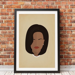 Michelle Obama, Black Women History Makers Icon Original Print Design -Print Only