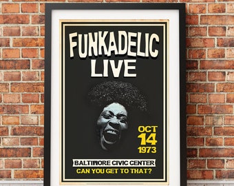 Officially Licensed Funkadelic Maggot Brain Live Print - Vibrant Colors, High Quality Paper, Ideal for Funk fans. Print Only