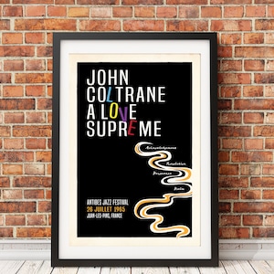 John Coltrane, En överlägsen kärlek, originaltrycksdesign (officiellt licensierad) - endast tryck bild 1