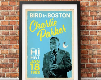 Charlie Parker in Boston, Original Print Design (Officially Licensed) -Print Only