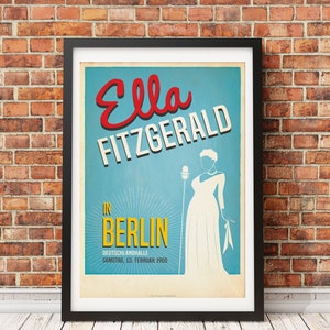 Ella Fitzgerald, Live in Berlin, 1960 Concert Print Design (Officially Licensed) -Print Only