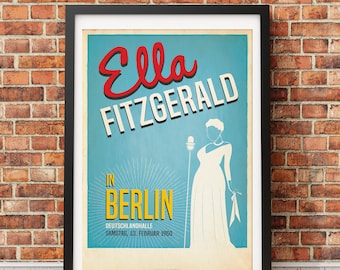 Ella Fitzgerald, Live in Berlin, 1960 Concert Print Design (Officially Licensed) -Print Only