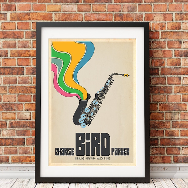 Charlie Parker in The Birdland, origineel printontwerp (officieel gelicentieerd) - alleen afdrukken
