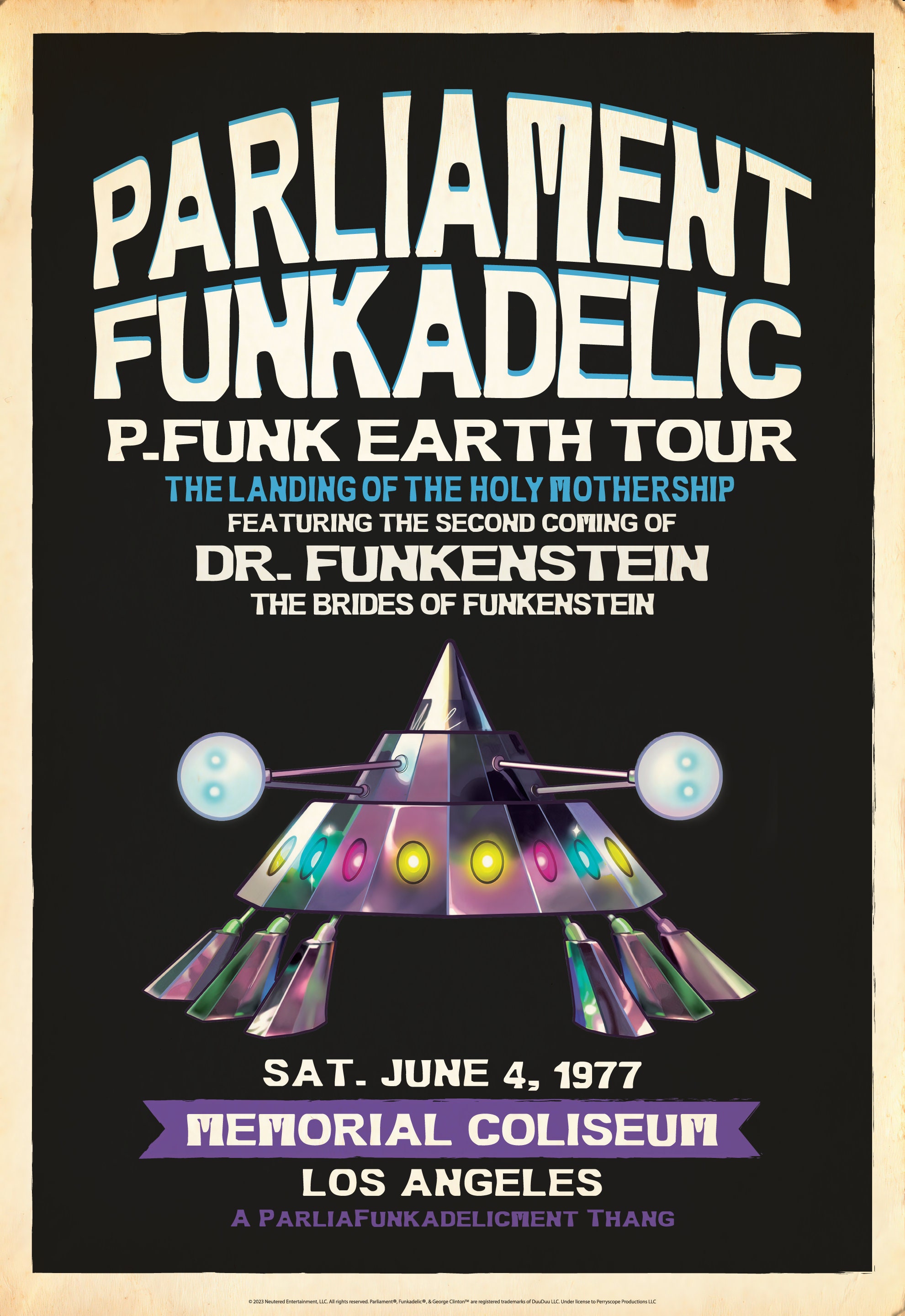Parliament-funkadelic Earth Tour 1977 Concert Print - Officially