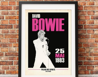 David Bowie Live in France Print - Officially Licensed Design on Premium Archival Paper - Perfect for Music Fans and Design. Print Only