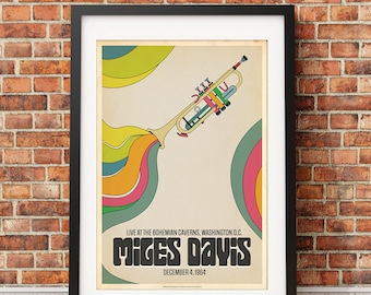 Miles Davis Live in Washington DC, Original Print Design (Officially Licensed) -Print Only