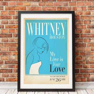 Whitney Houston, Live In Detroit, Original Print Design (Officially Licensed) -Print Only