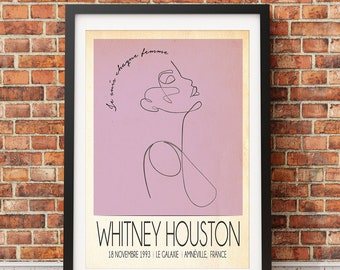 Whitney Houston, Live In France, Original Print Design (Officially Licensed) -Print Only