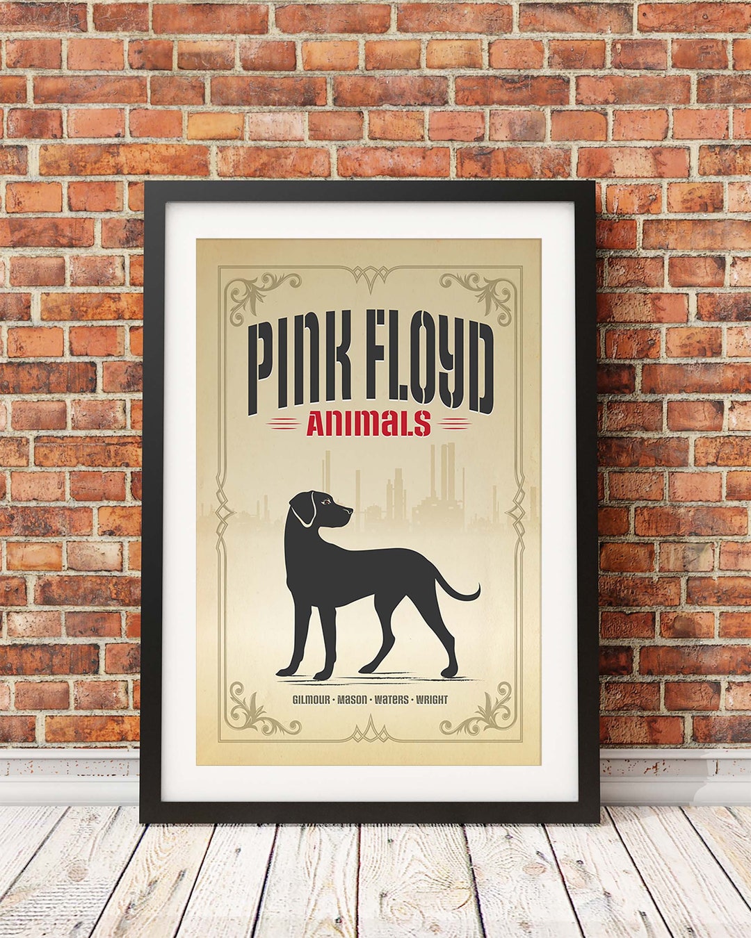 Pink Floyd Dog Original Print Design officially Licensed Etsy