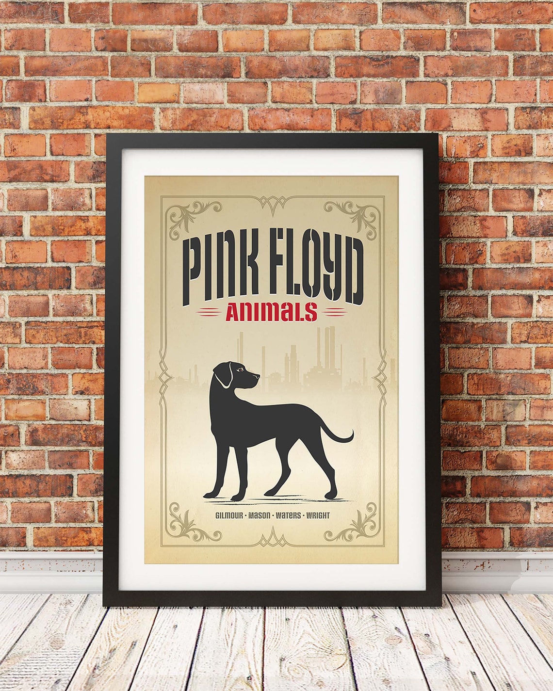 Pink Floyd Dog Original Print Design officially Licensed Etsy