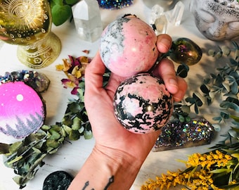 Peruvian Rhodonite Sphere, Rhodonite, Rhodonite Sphere, Rhodonite Crystal