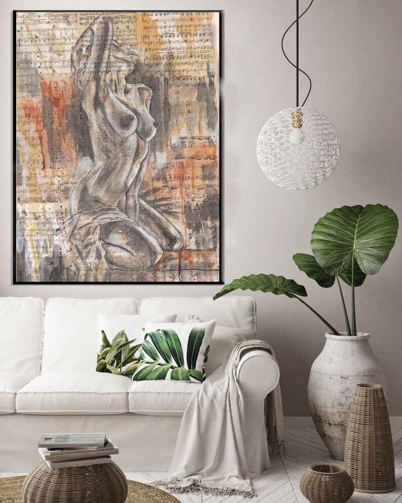 Erotic Nudity, Nude Woman Painting, Female Nudity Art, Bedroom Wall Art
