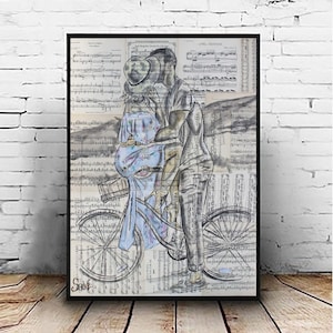 Valentines Romantic Art, Romantic Couple Art, Romantic Bedroom Wall Art,
