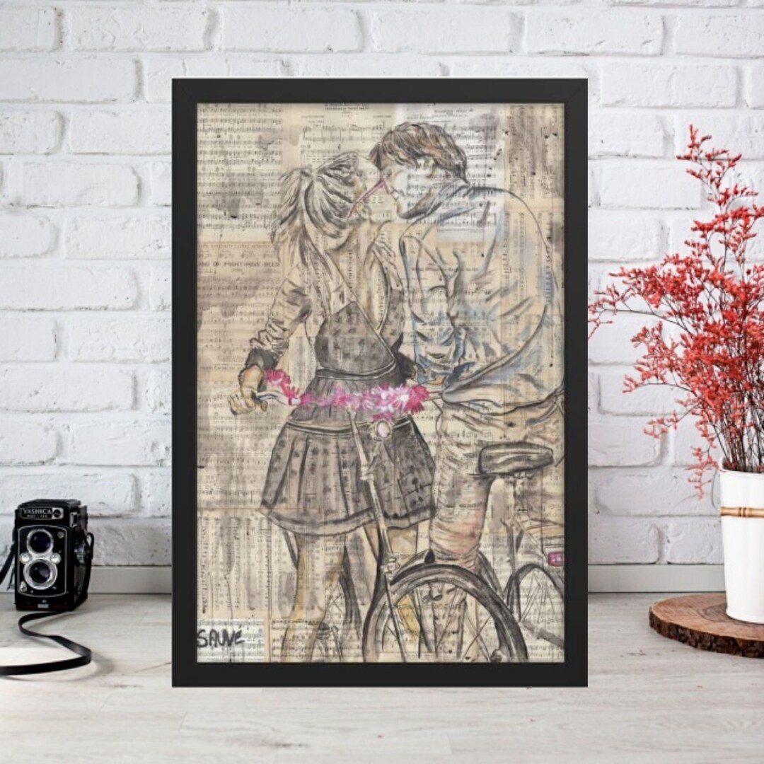 Valentines Couple Art Romantic Bedroom Art Love Wall Art Etsy