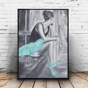 Ballerina Painting, Ballet Art Print, Ballerina Décor, Digital Download, Ballet Dancer Art, PRINTABLE