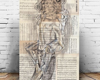 Arte romântica, arte para amantes, arte para almas gêmeas, arte para amantes, arte em música vintage, arte para casais, impressão de arte romântica