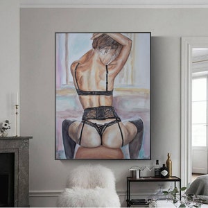 Sexy Erotic Wall Art, Nude Watercolor Art, Instant Download Sensual Bedroom Art, Printable Erotic Art print image 3