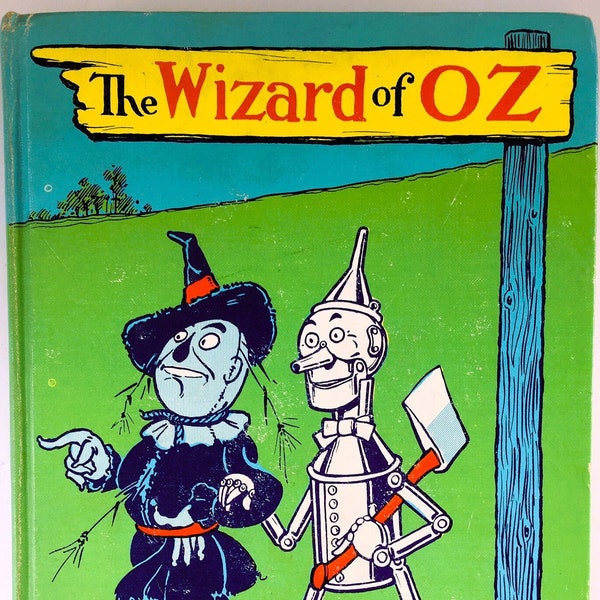 RARE Vintage The Wizard of Oz 1964 Blue & Green Cover Edition Hardback Book L Frank Baum Illustrated W W Denslow Reilly Lee Scarecrow Tinman