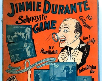 Ultra RARE Jimmie Durante Schnozzle Game Ring Toss 1930's ~ Vintage Ring My Schnozzola Game Jimmy Durante Toys & Games ~ Hollywood Comedian