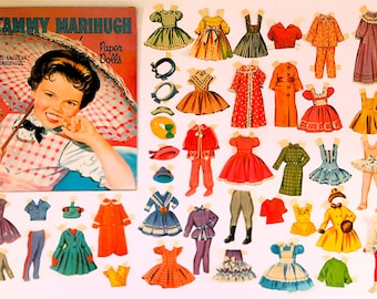 アート・デザイン・音楽 Tammy and Her Family of Dolls Vintage RARE 1960 Tammy Marihugh Paper Doll Folder Saalfield