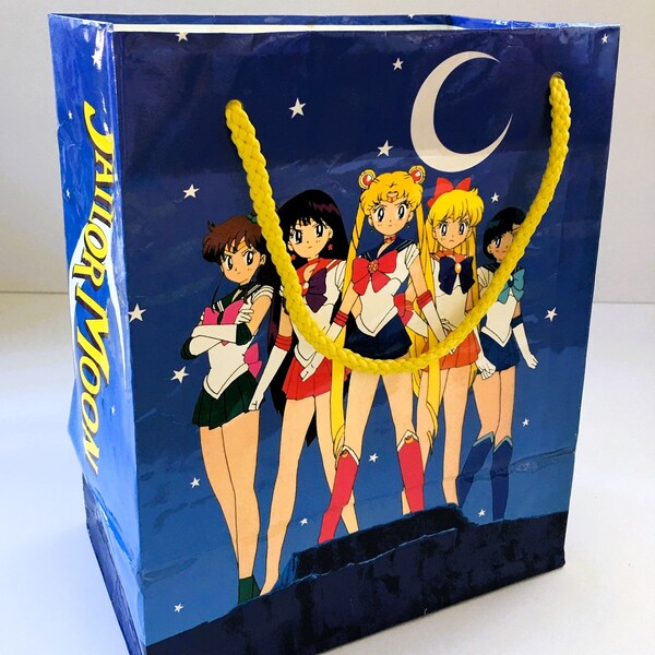 Vintage RARE 1996 SAILOR MOON Gift Bag Gibson Greetings Naoko Takeuchi/Kodansha Toei Animation Japanese Anime Sailor Scouts Party Tote Bag