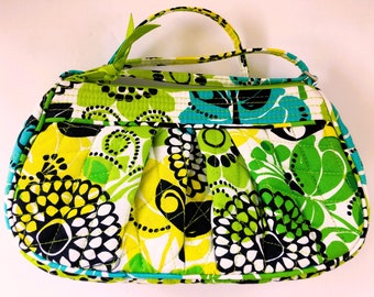 Vera Bradley Limes Up Frannie Style Crossbody Purse Shoulder Bag ~ Vintage Retired Floral Handbag Signature Quilted Cotton Fabric Washable