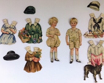 Vintage Polly Pratt's Easter Visitors Paper Doll June 1921 ~ Good Housekeeping Magazine Cut Outs by Sheila Young ~ Ideal for Scrapbooks