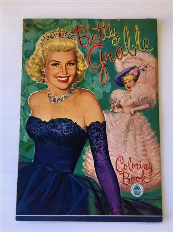 Vintage Rare 1951 BETTY GRABLE Coloring Book Merrill Publishing 1501-15  Authorized Edition Twentieth Century Fox Hollywood Movie Star - Etsy