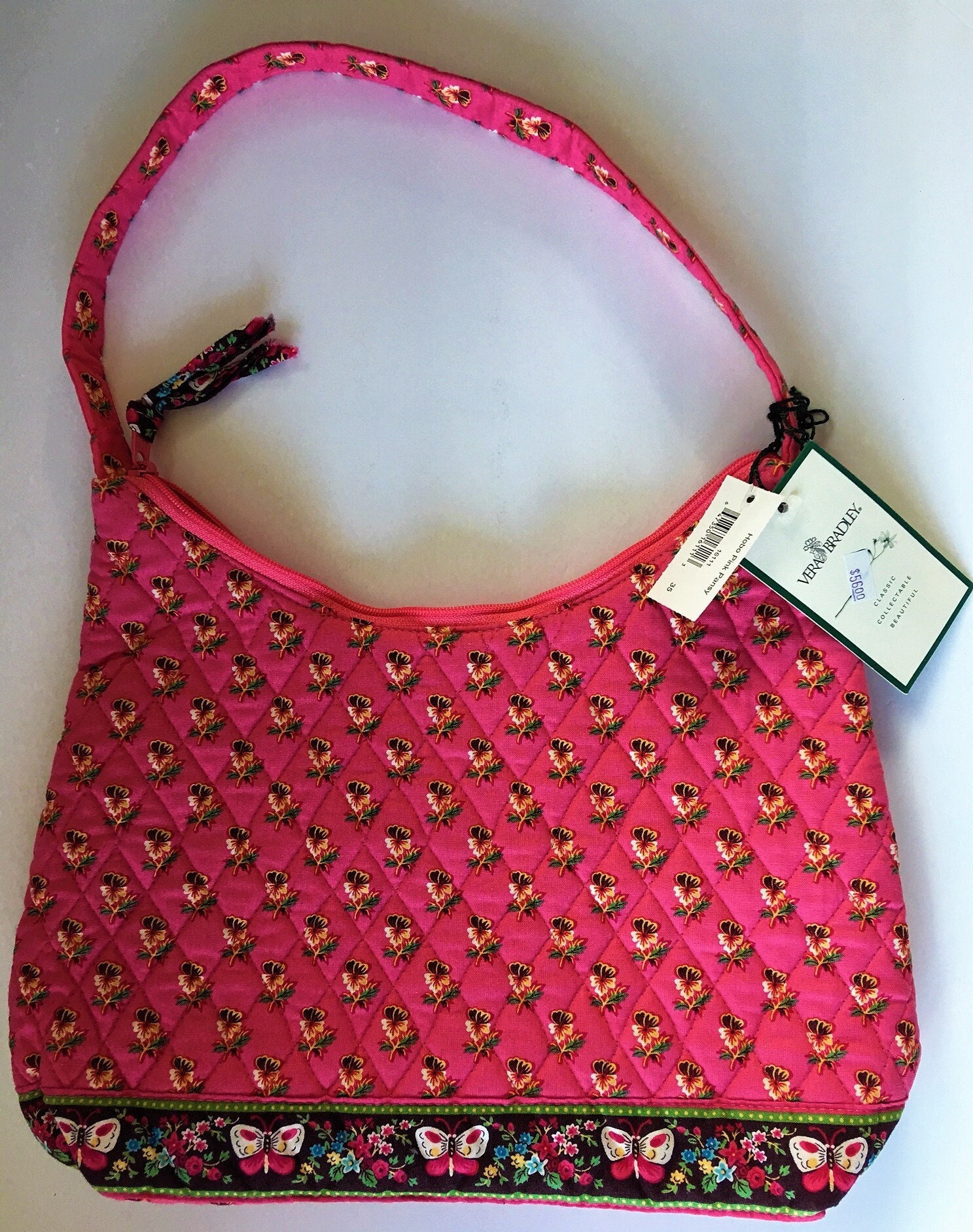 Vera Bradley Pink Pansy Retired Pattern Hobo Purse Shoulder Bag Vintage Handbag NEW With Tags Signature Quilted Cotton Fabric Washable Etsy India
