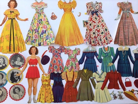 Vintage 1942 The New SHIRLEY TEMPLE Paper Dolls Saalfield | Etsy