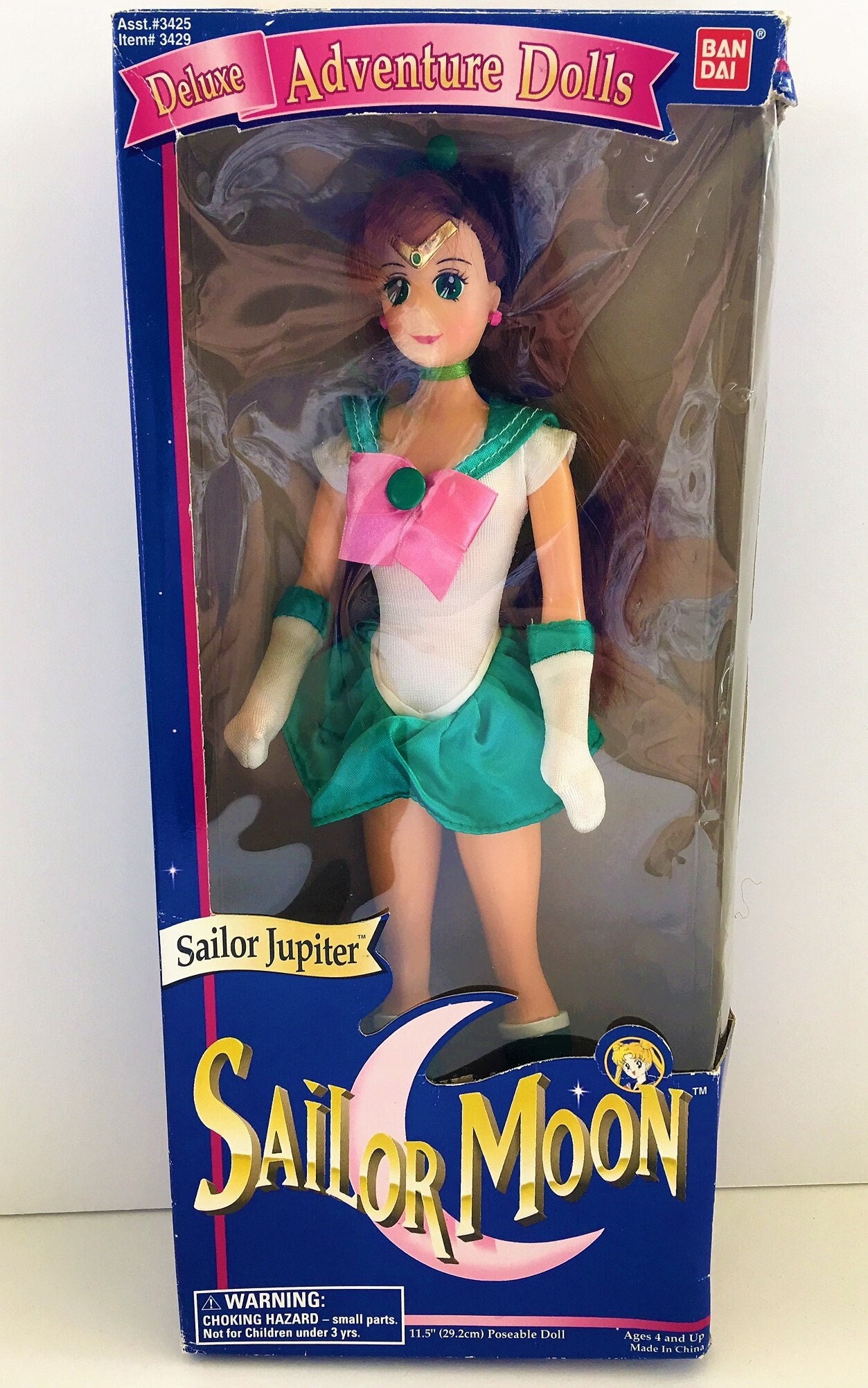 RARE 1995 Sailor Moon JUPITER Deluxe Adventure Doll Bandai